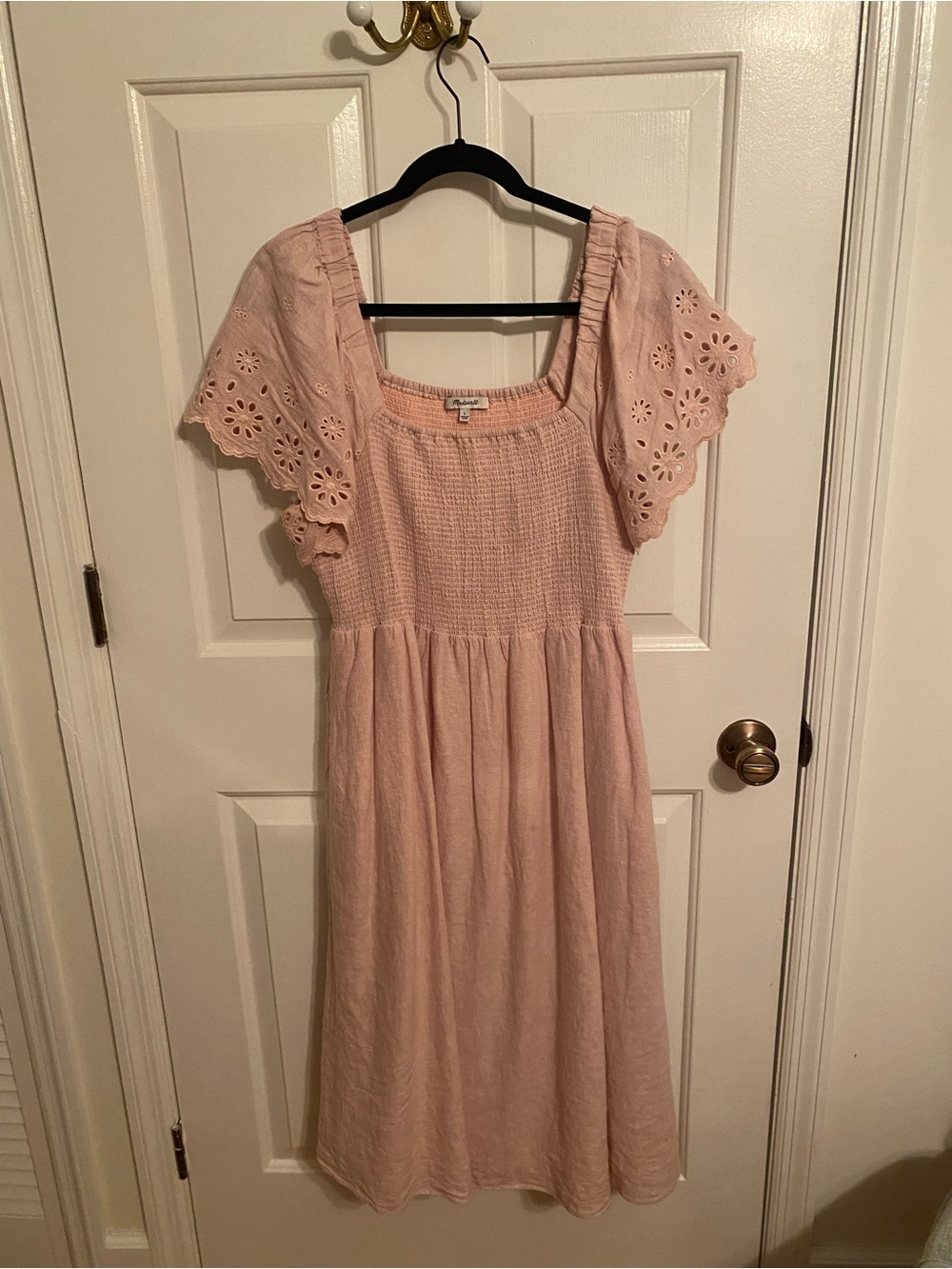 Madewell Blush Pink Smocked Dress